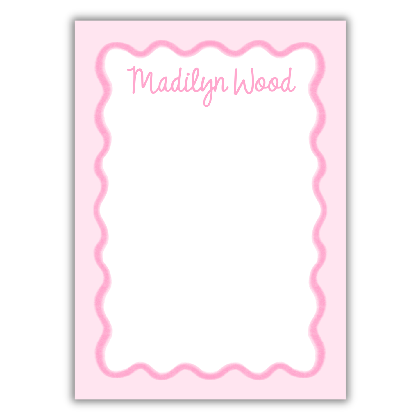 Pink Wavy Notepad