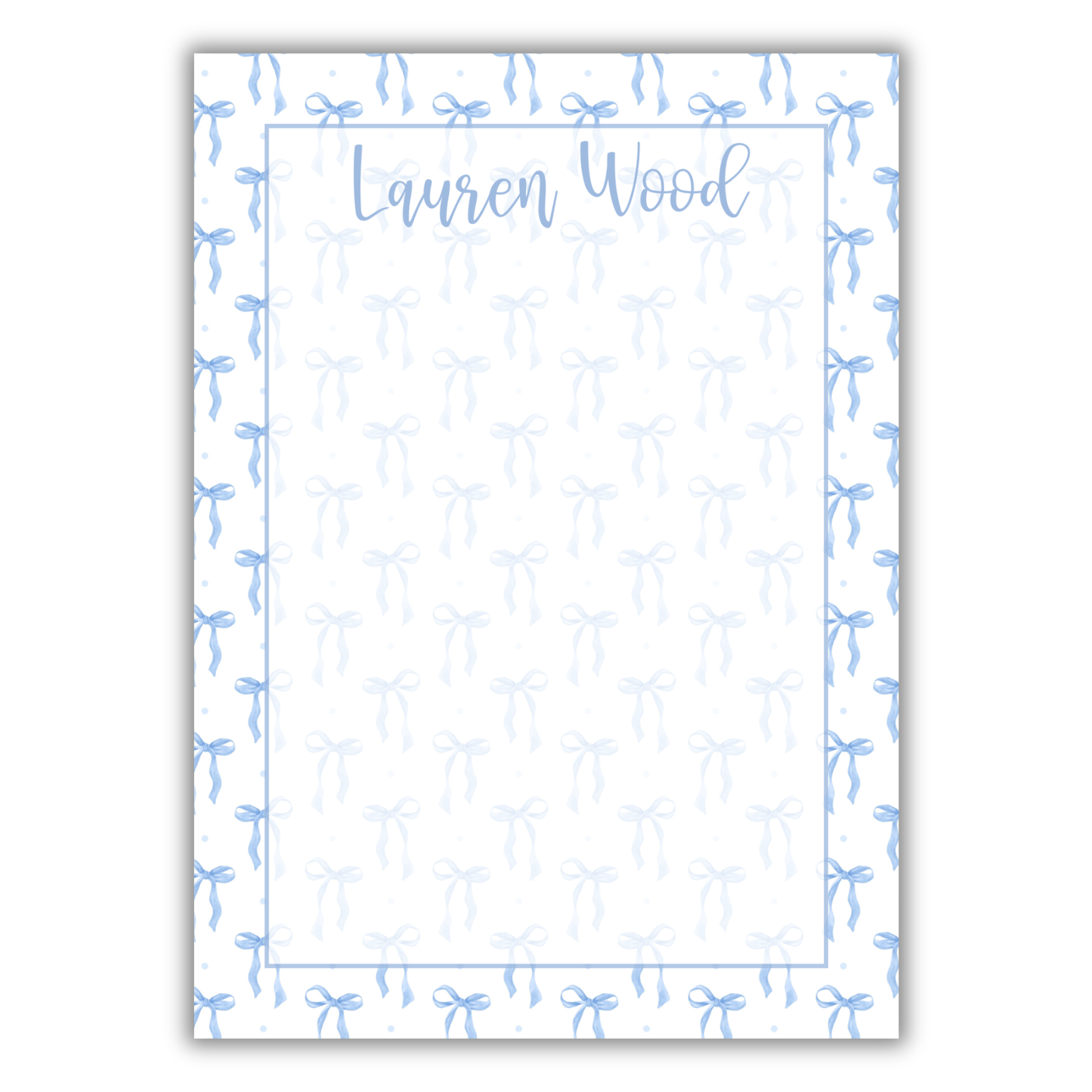 Blue Bow Dot Notepad