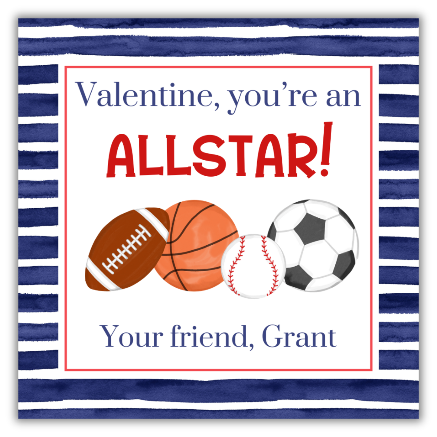 Allstar Valentine's Tag- Sports Valentine