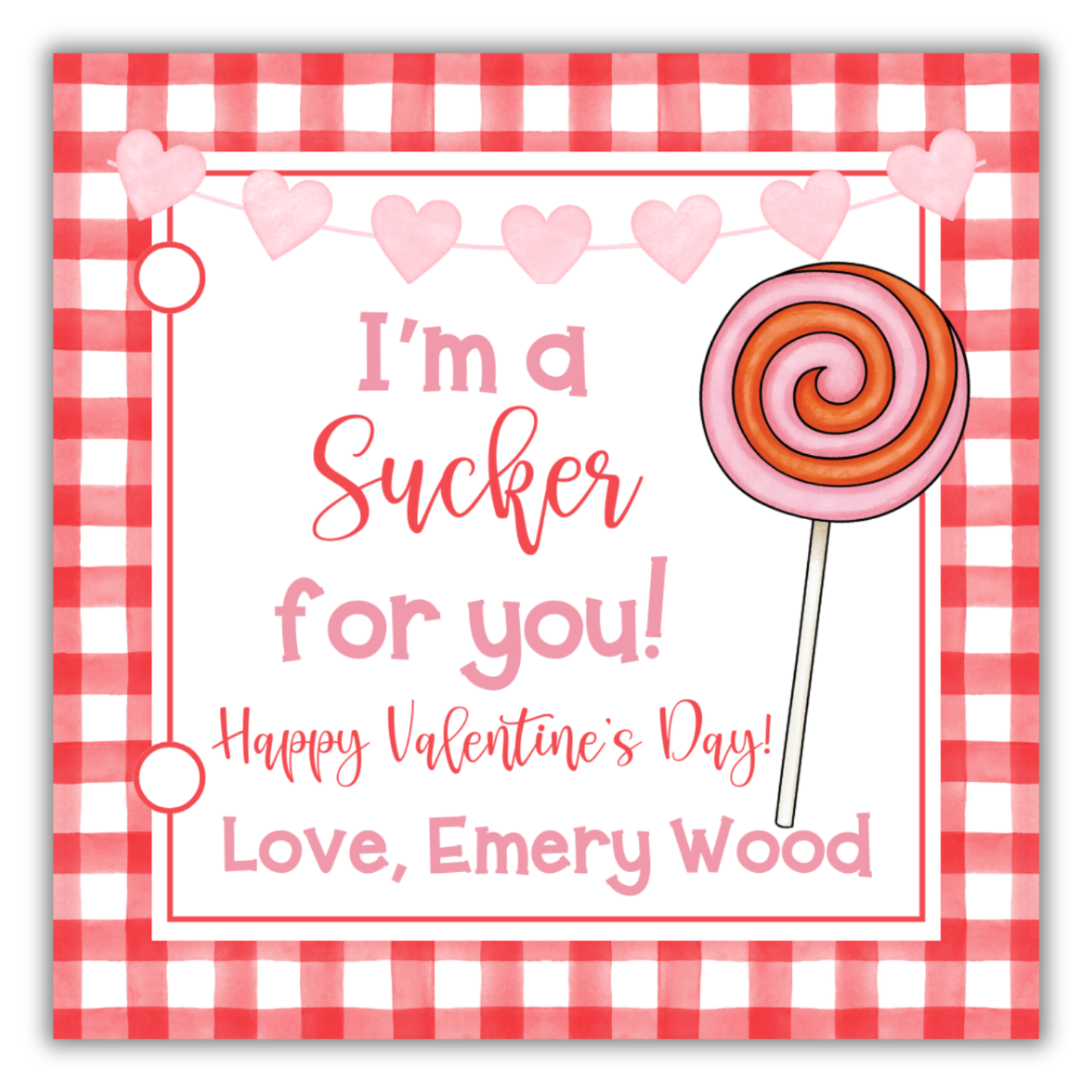 Sucker for You Valentine- Blow Pop Sucker Valentine