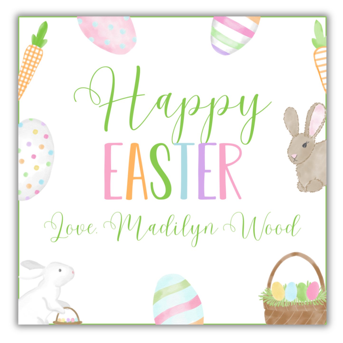 Happy Easter White Tag