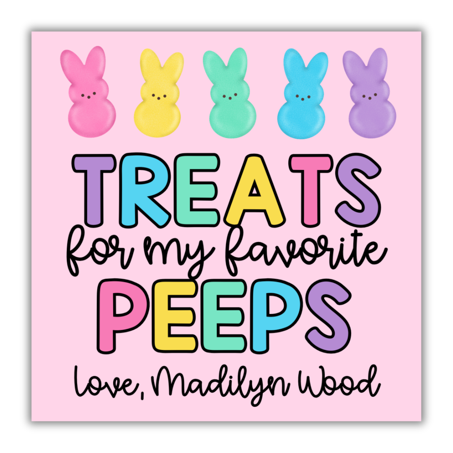 Treats for my Peeps Pink Tag