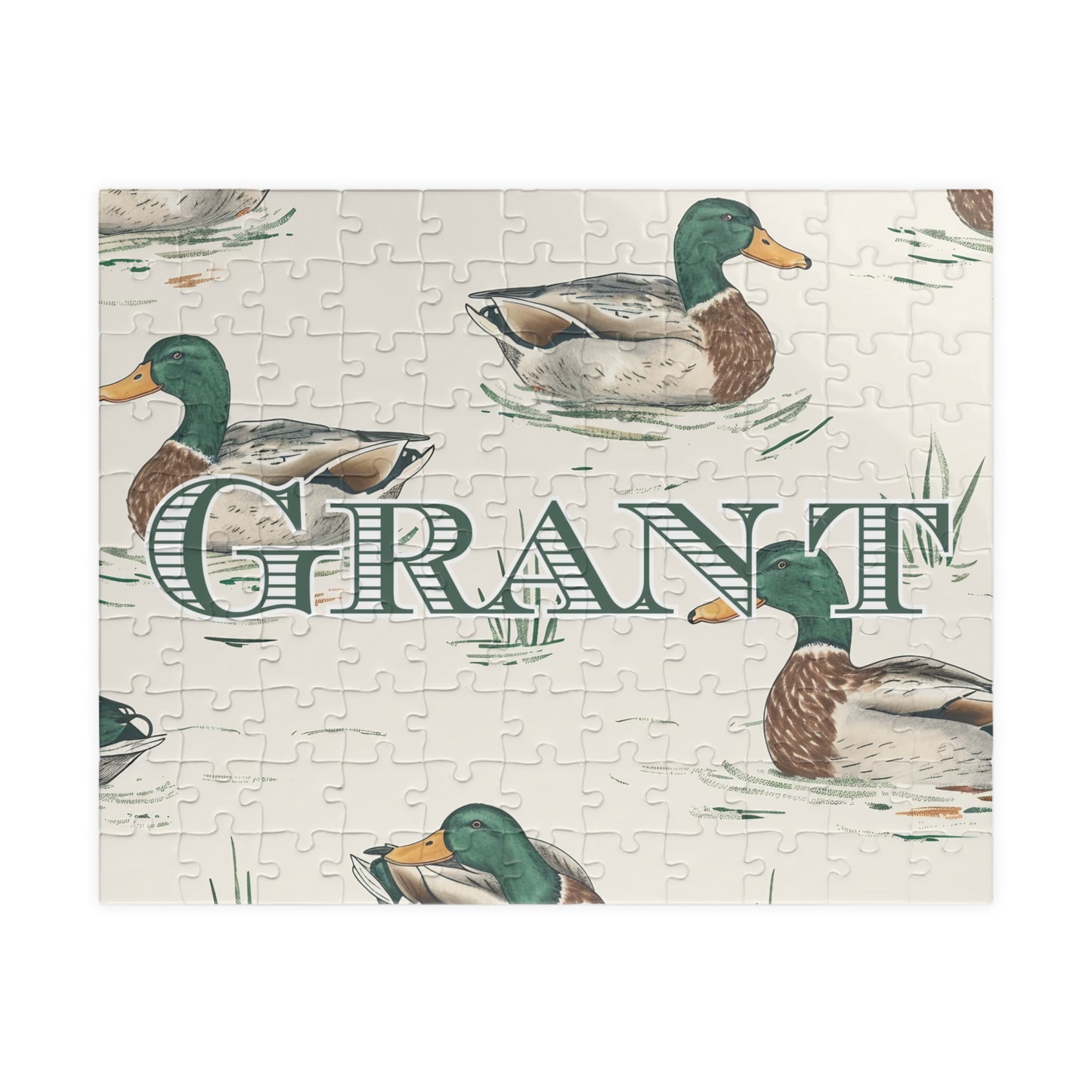 Personalized Mallard Duck Puzzle — Custom Name Jigsaw (110–1014 pcs)
