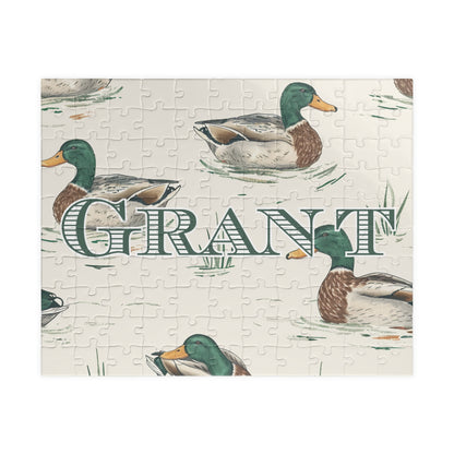 Personalized Mallard Duck Puzzle — Custom Name Jigsaw (110–1014 pcs)