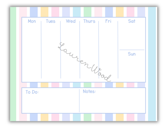 Pastel Stripe Weekly To-Do List Notepad
