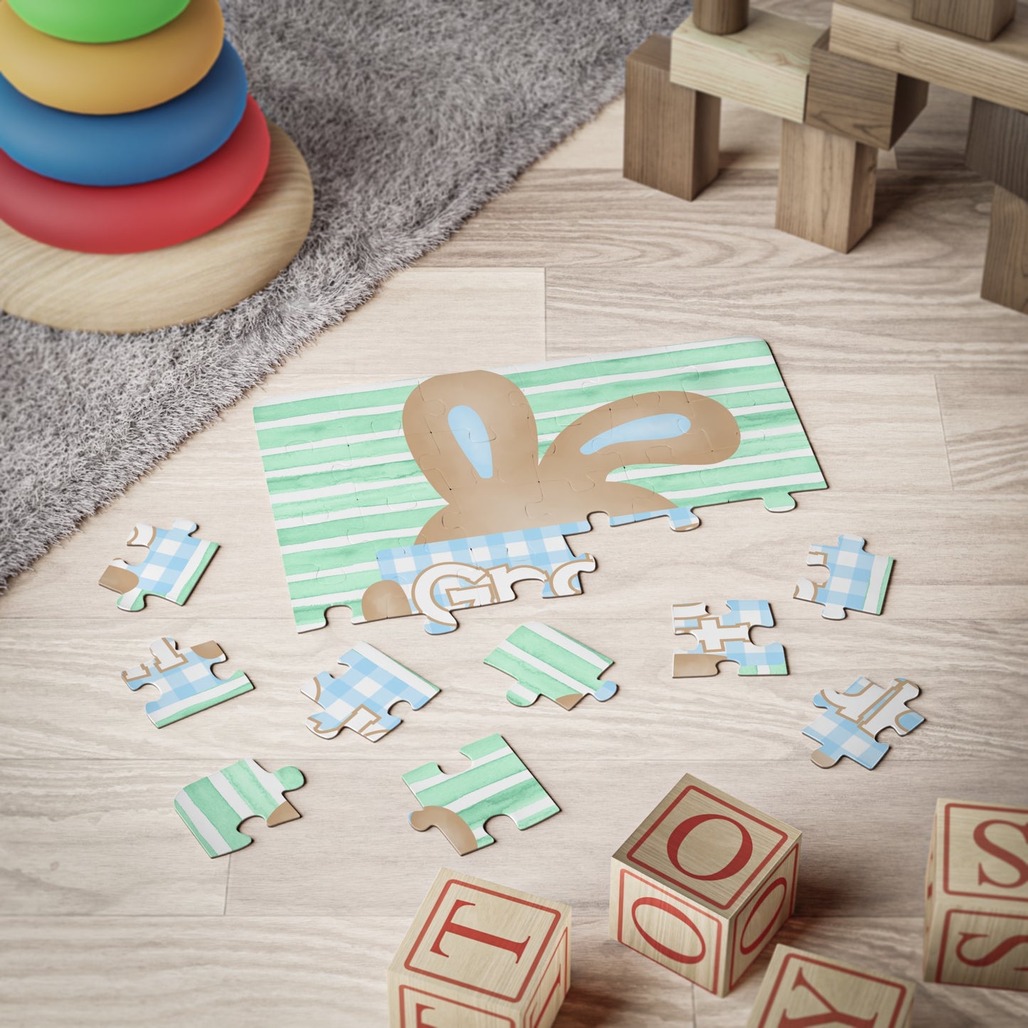 Personalized Kids Puzzle – Bunny Name Puzzle (30-Piece)