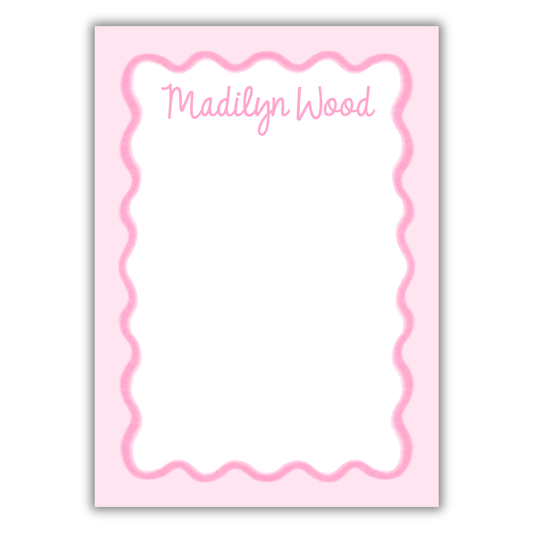 Pink Wavy Notepad