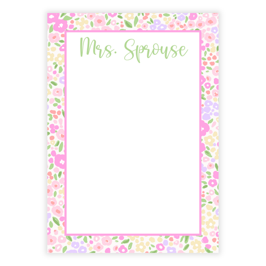Pink Floral Notepad