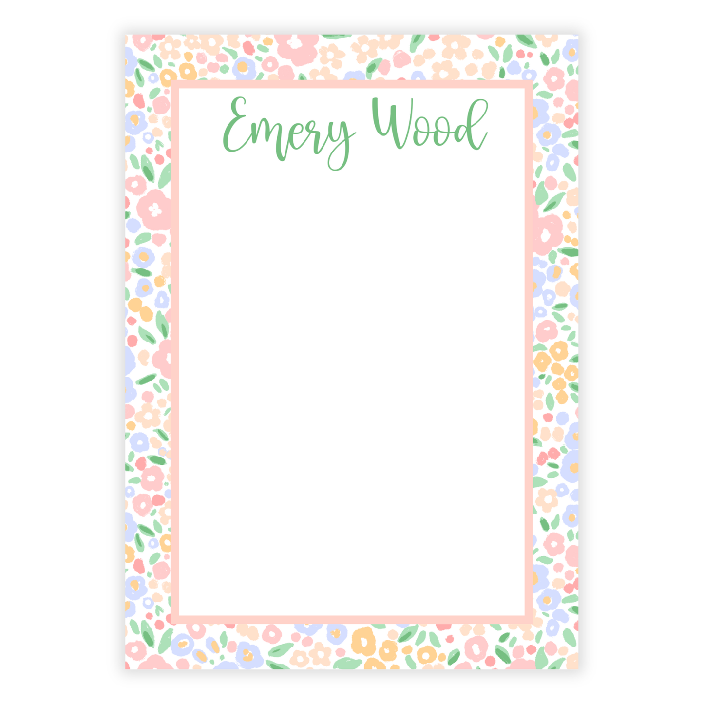 Peach Floral Notepad