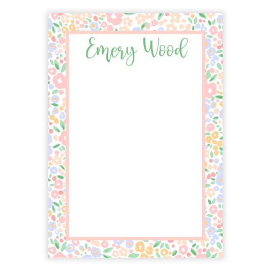 Peach Floral Notepad