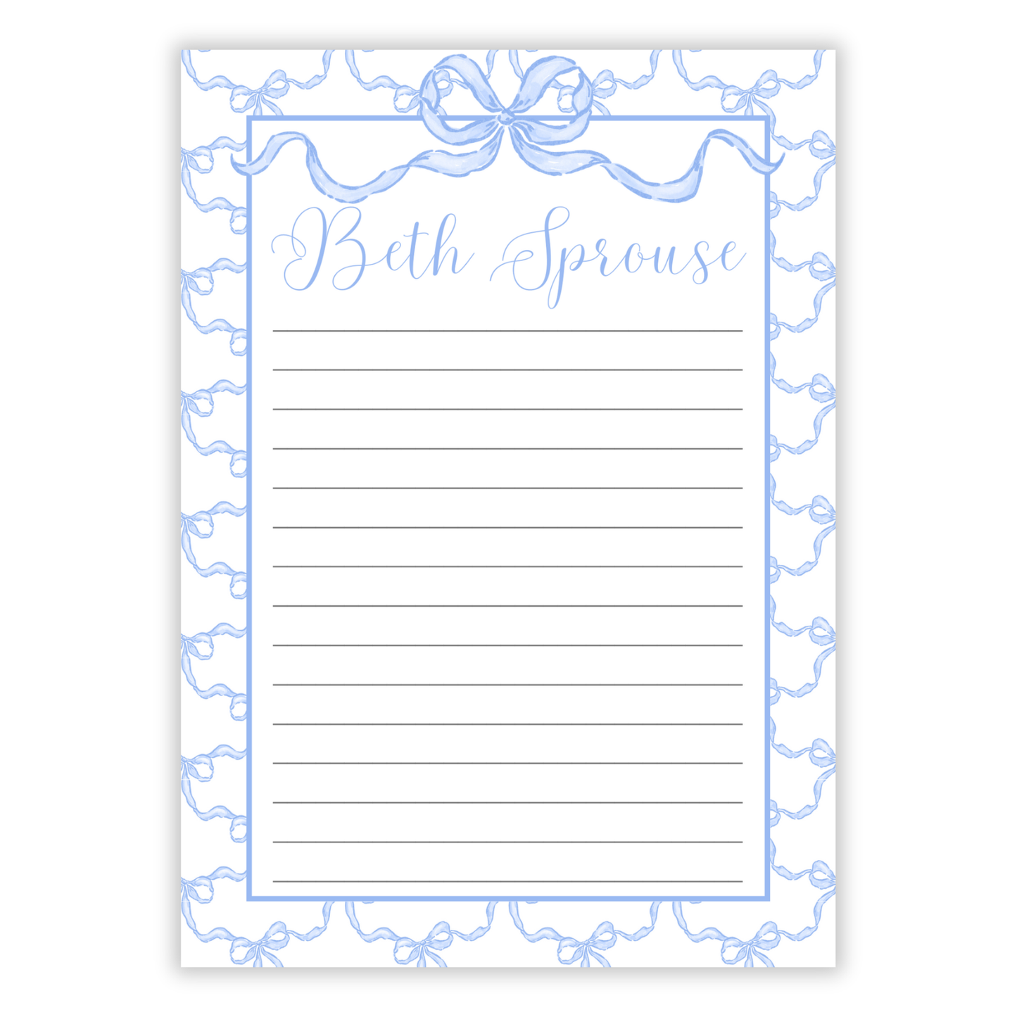 Blue Bows Notepad