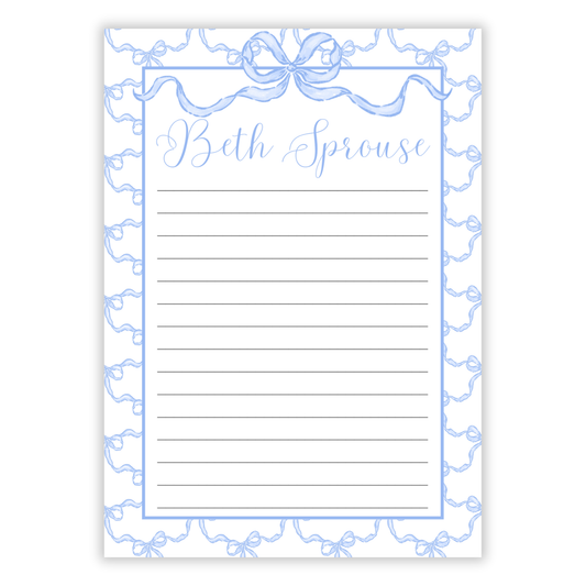 Blue Bows Notepad