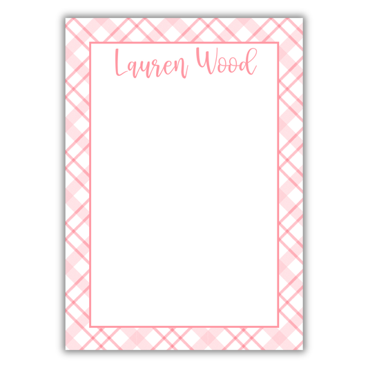 Pink Gingham Notepad