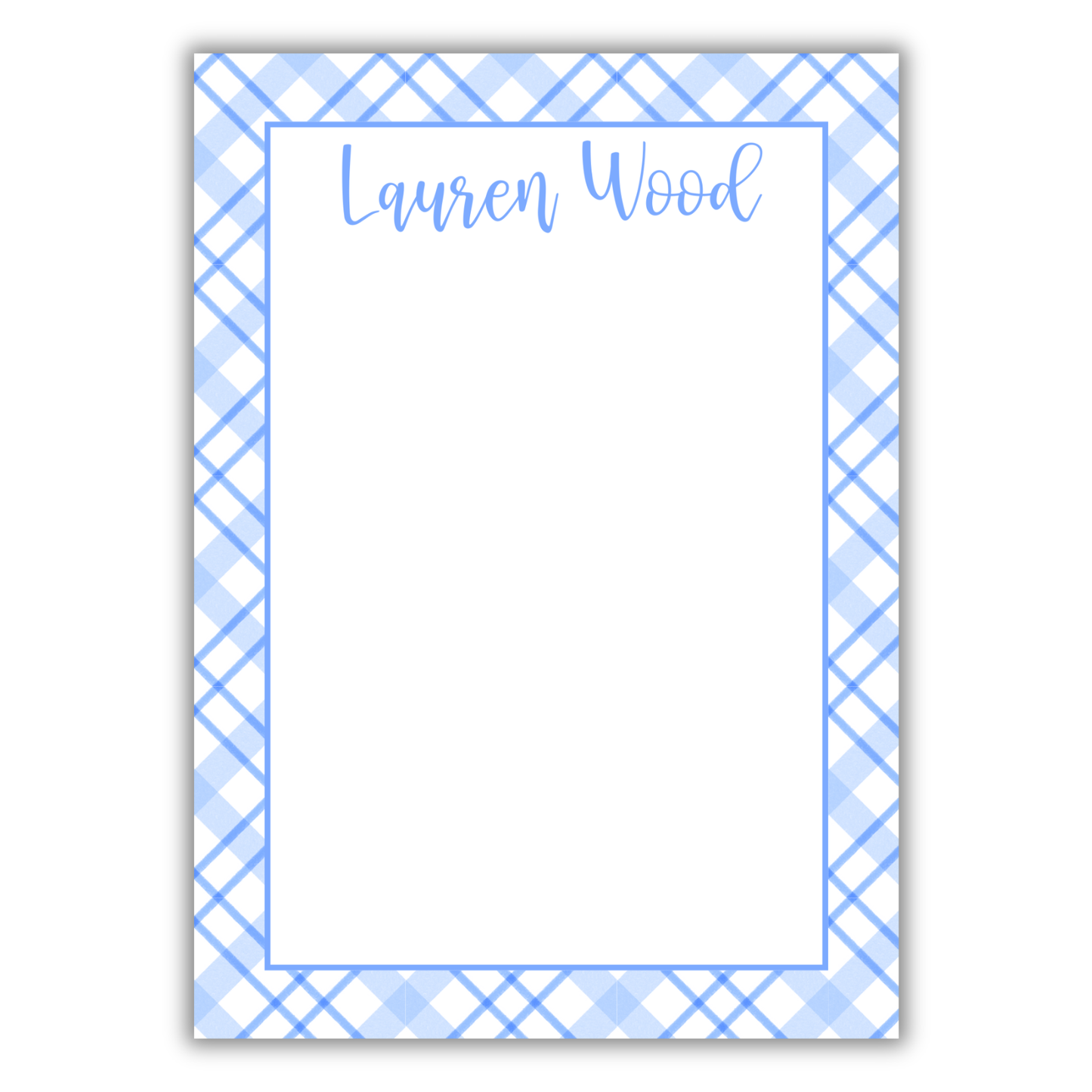 Blue Gingham Notepad