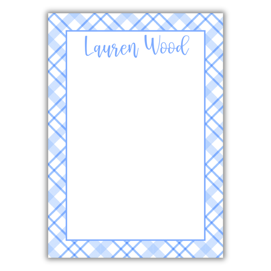 Blue Gingham Notepad