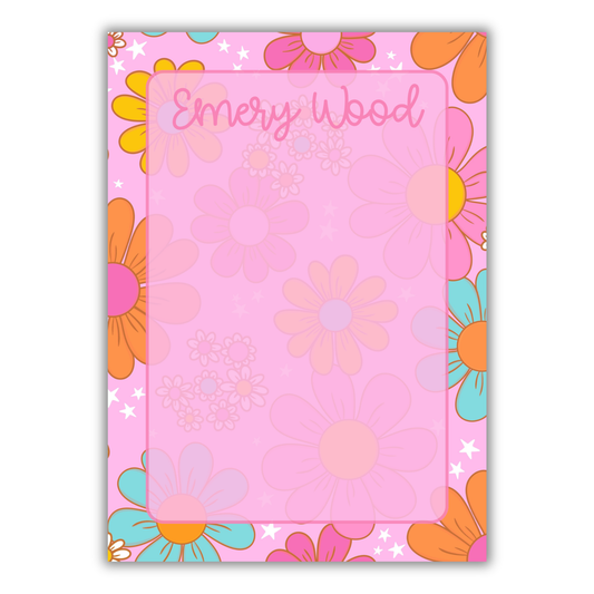 Groovy Flower Notepad Pink & Orange