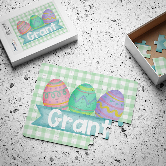 Personalized Kids Puzzle - Easter Eggs Name Puzzle (30-Piece)