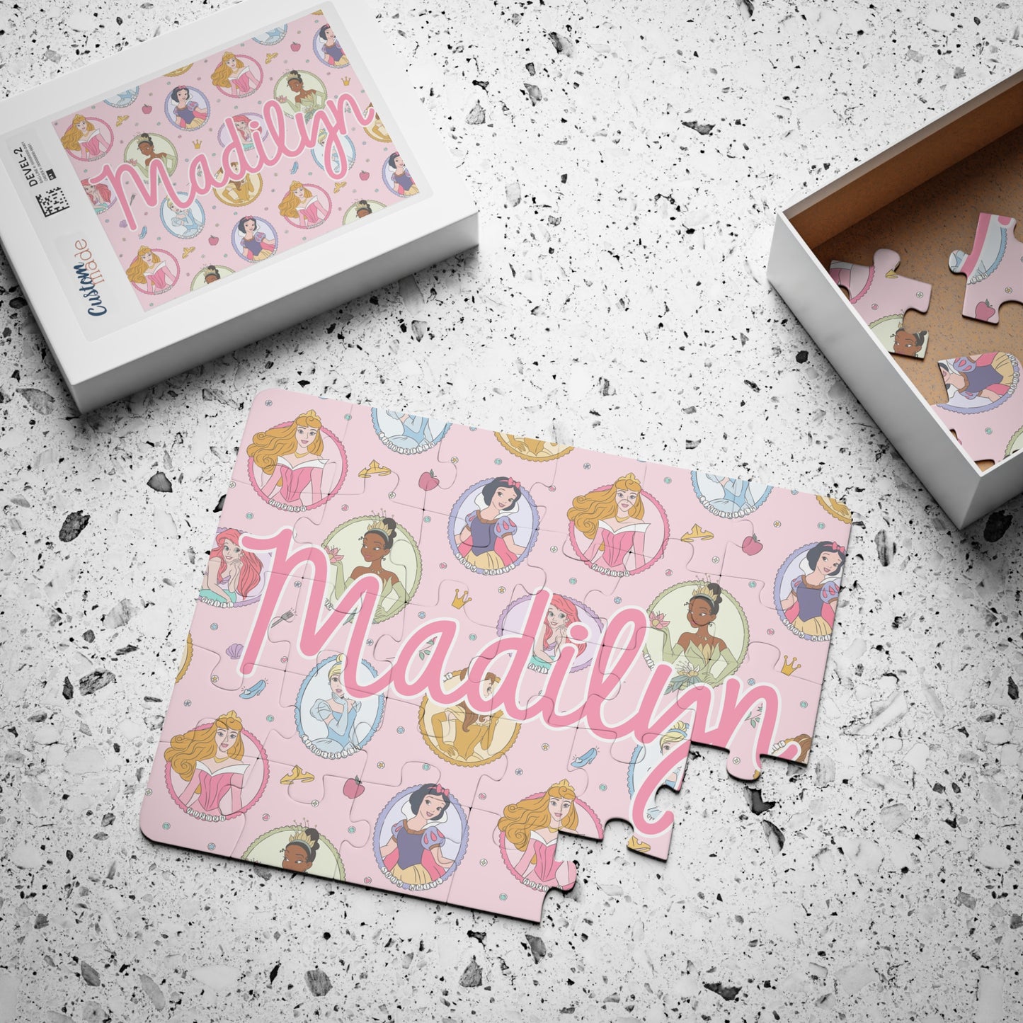 Personalized Princess 30‑Piece Kids Puzzle — Custom Name Toddler Jigsaw