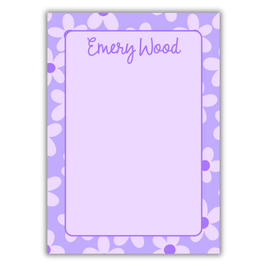 Groovy Flower Notepad Purple
