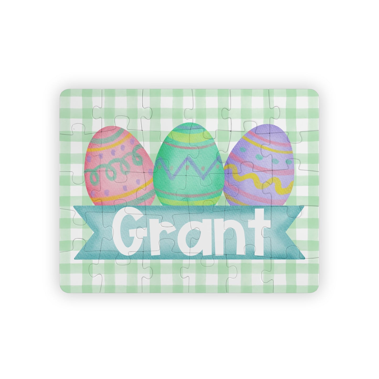 Personalized Kids Puzzle - Easter Eggs Name Puzzle (30-Piece)