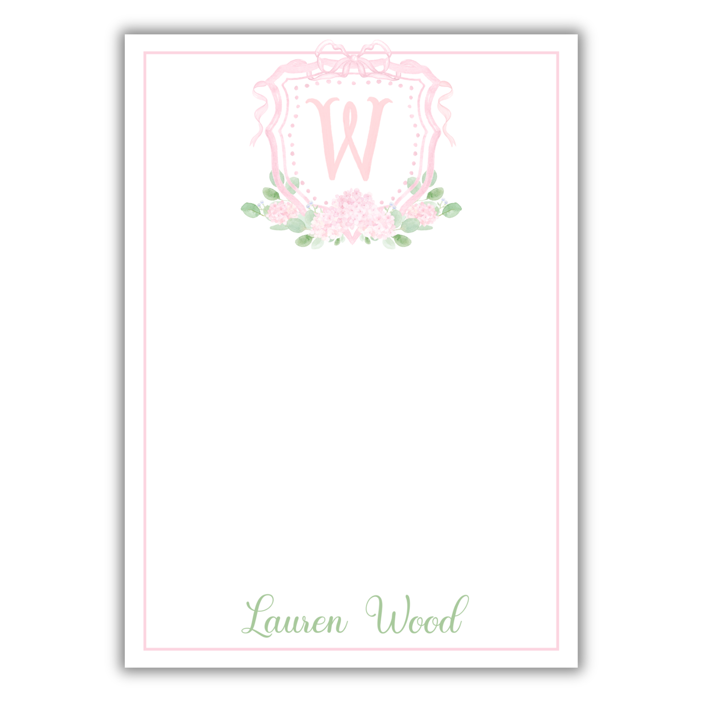 Pink Floral Crest Notepad