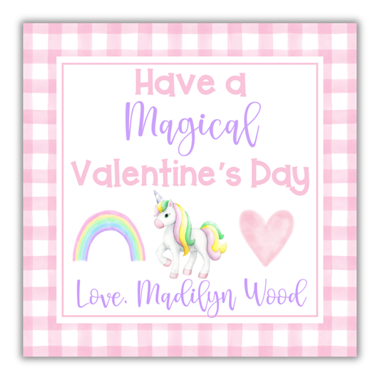 Magical Valentine Tag- Unicorn Valentine
