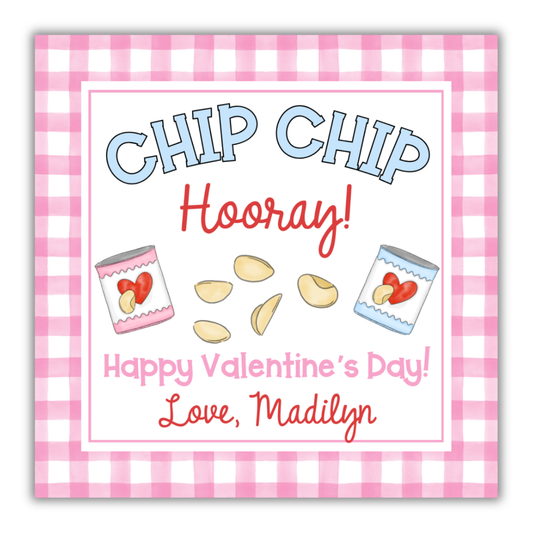 Chip Chip Hooray Valentine's Tag