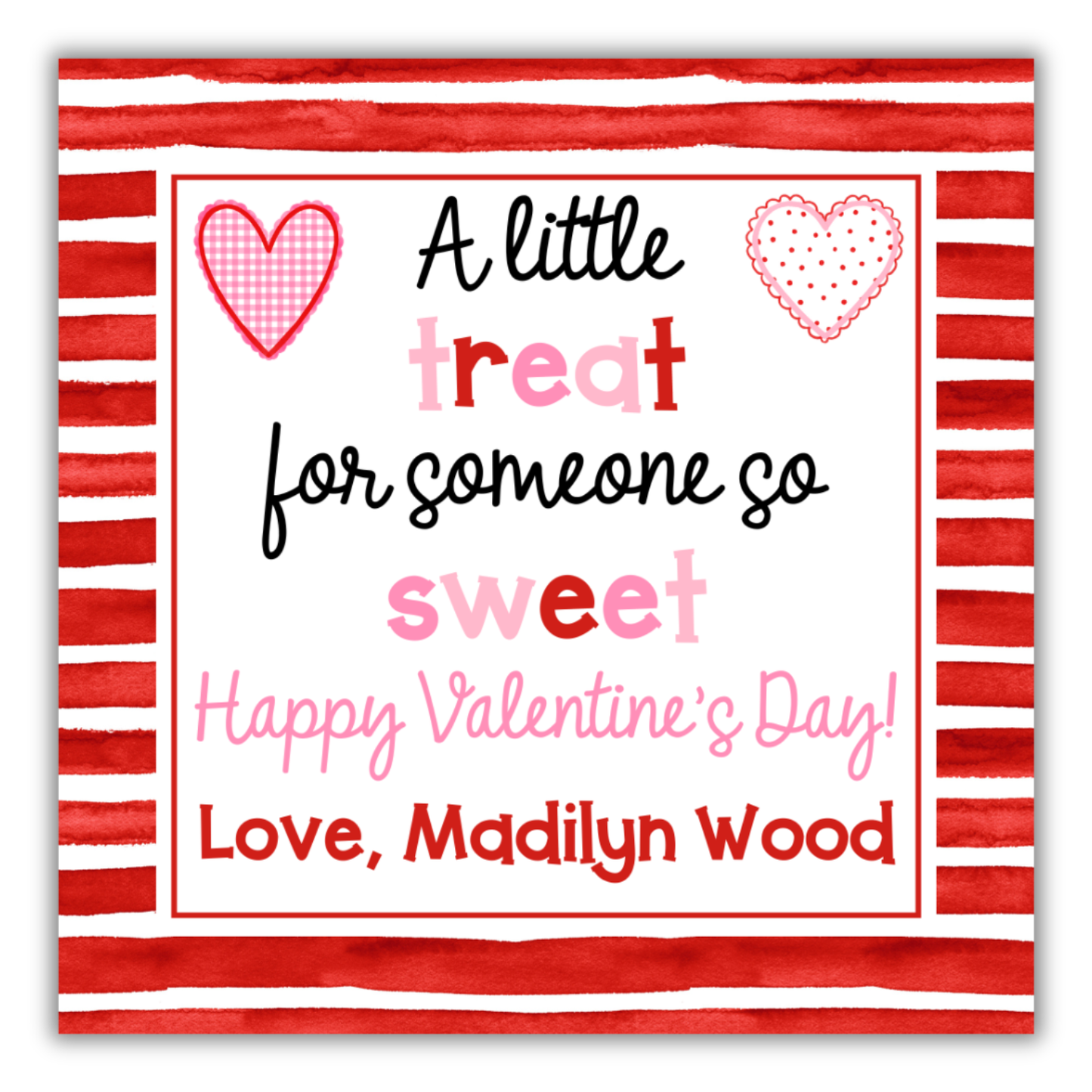 A little Treat Red Valentine Tag