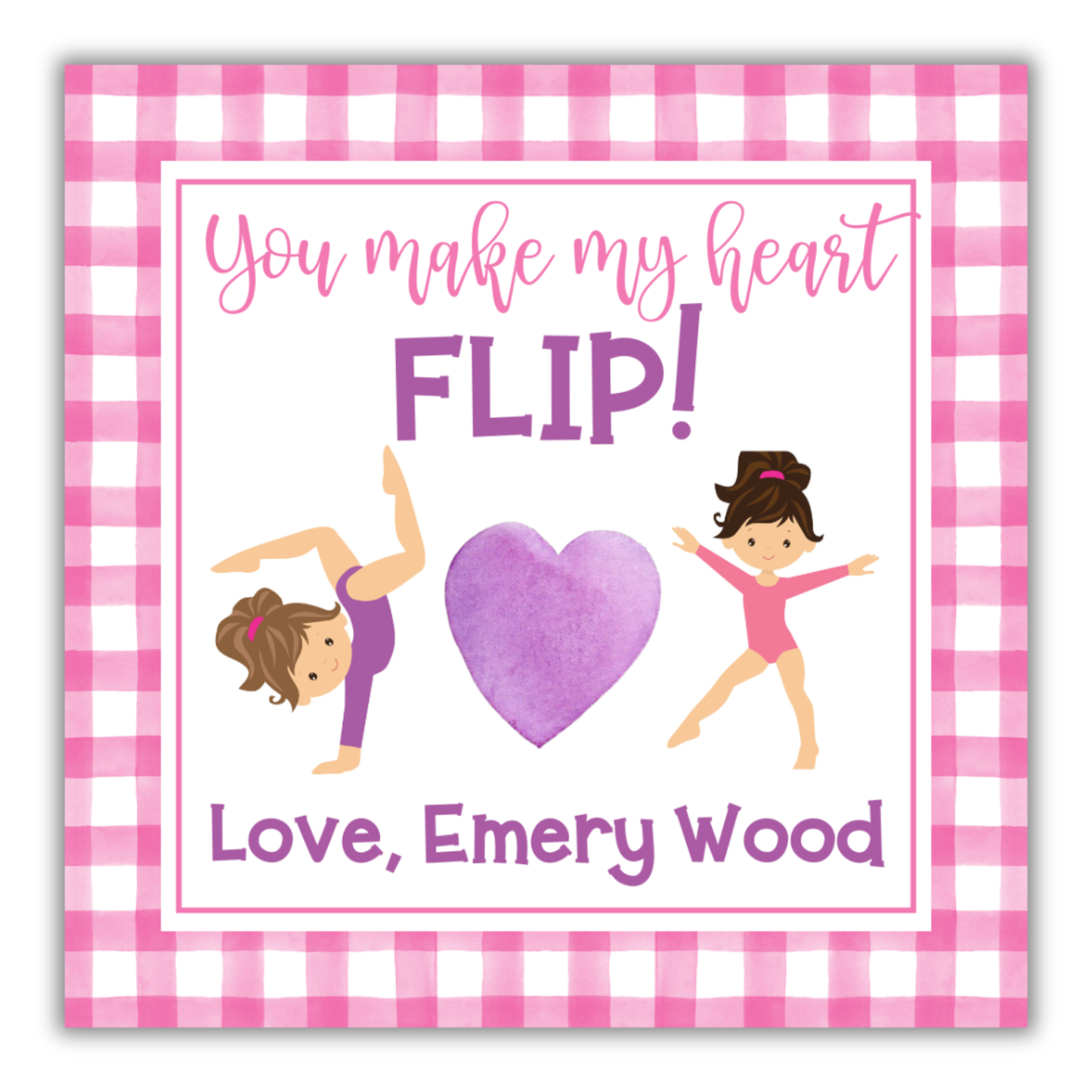 Flip Valentine's Tag- Gymnastics Valentine