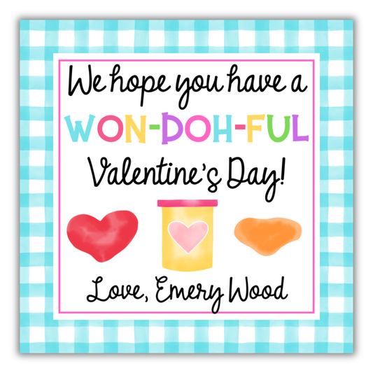 Playdoh Valentine Tag- Won-doh-ful Valentine