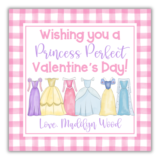Princess Perfect Valentine Tag- Disney Princess Valentine