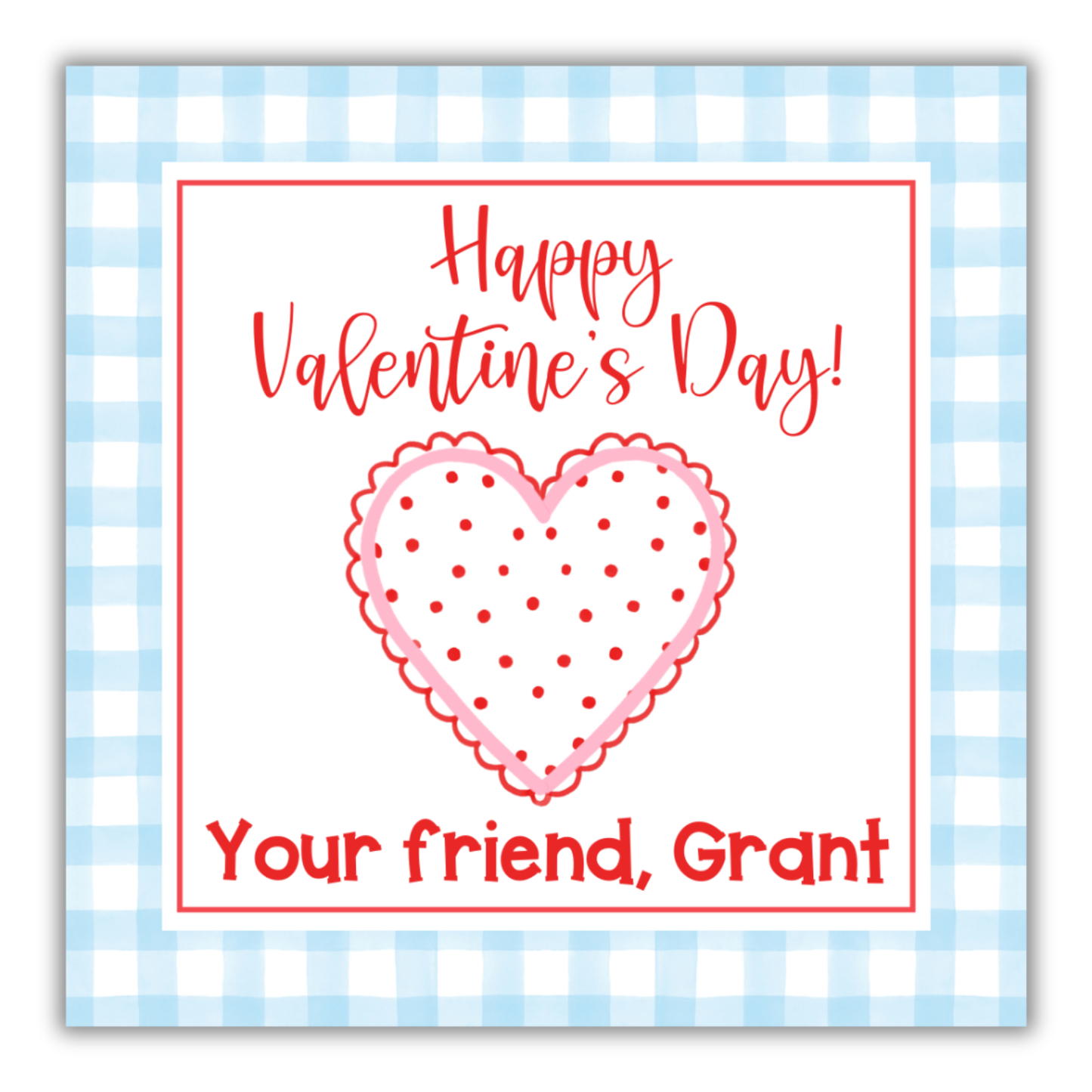 Happy Valentine's Tag- Blue
