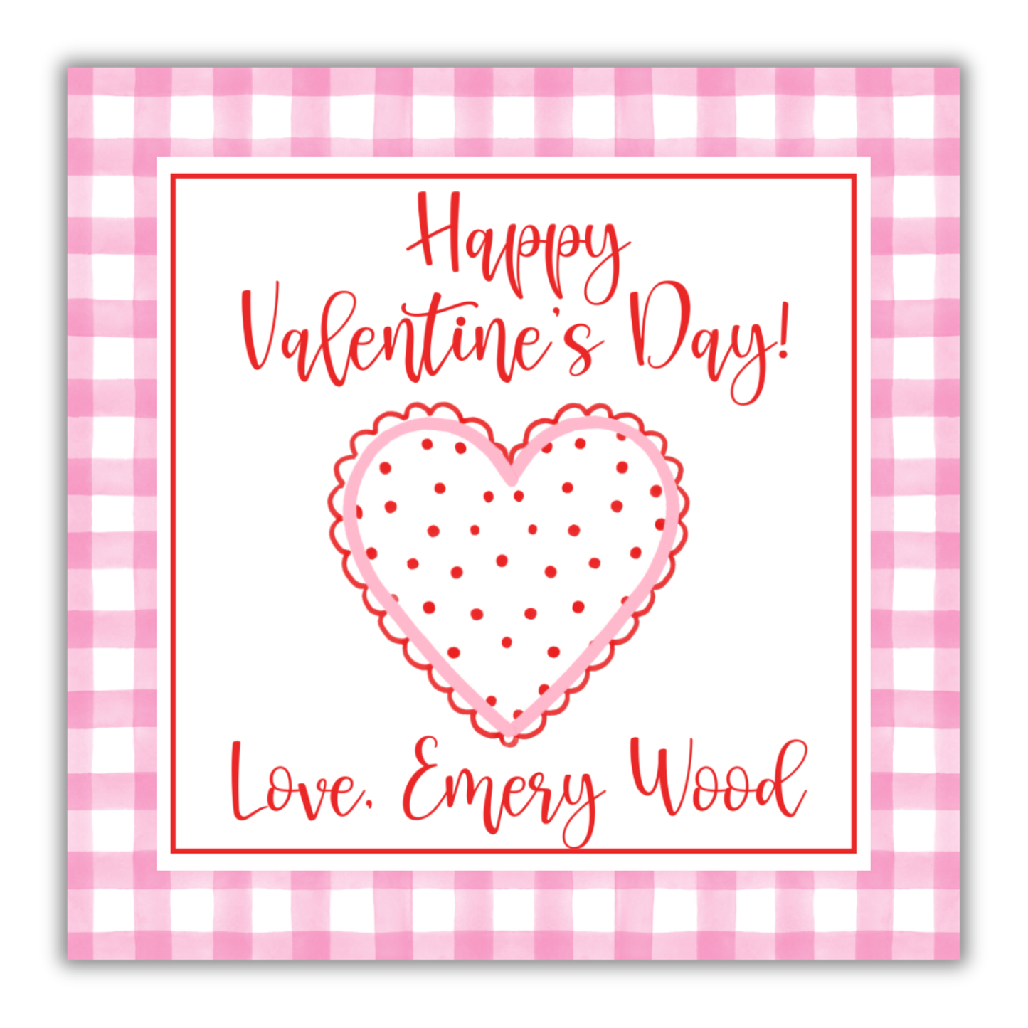 Happy Valentine's Tag- Pink