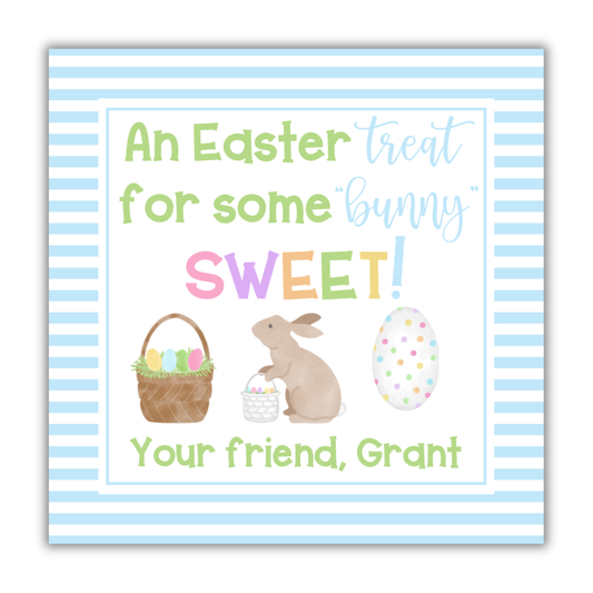 Easter Treat Blue Stripe Tag